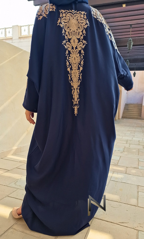 Abaya Dubai Badia papillon et broderie arabesque