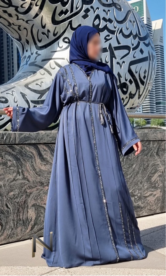 Abaya Dubai Azita tissu Nidah gaufré strassée